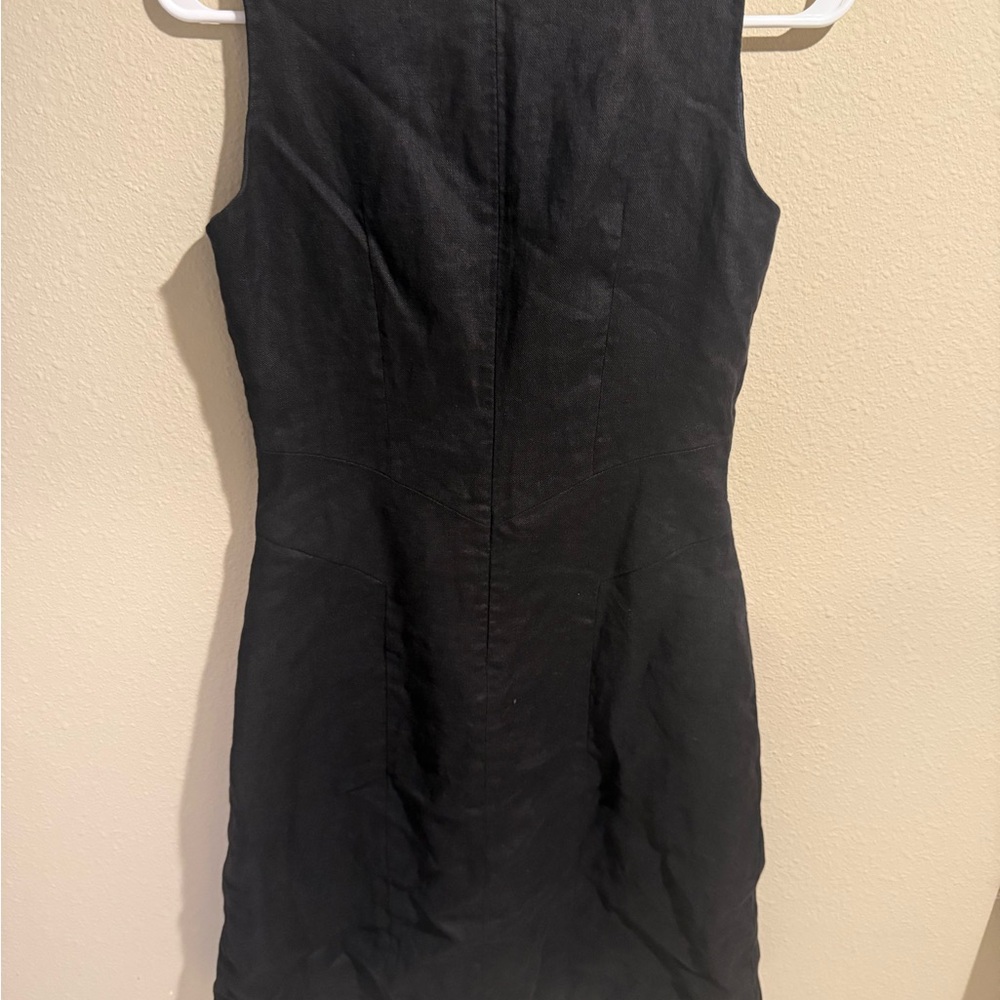 Talbots Black Sheath Mini Dress V-Neck Sleeveless - Picture 2 of 4